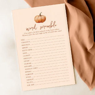 Papier Automne Plaid Un Petit Mot Citrouille Jeu Scramble