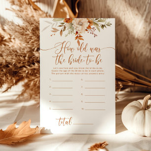 Papier Automne Quel âge avait la mariée pour être un jeu