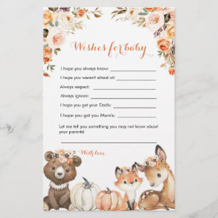 Papier Automne Woodland Oh Baby shower veut pour bébé