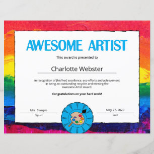 Papier Awesome Artist Certificat de réussite PDF