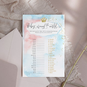 Papier "Baby around the world" Jeu de douche + clé de rép