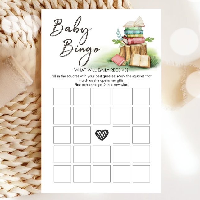 Papier Baby Bingo Baby shower Vintage Storybook Jeu (Créateur téléchargé)