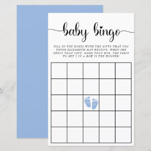 Papier Baby Bingo Blue Baby Boy Shower Jeu