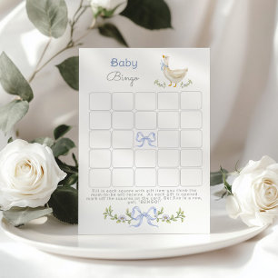 Papier Baby Bingo Blue Goose baby shower à fleurs jeu