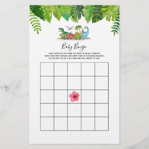 Papier Baby Bingo Dinosaur Baby shower Jeu