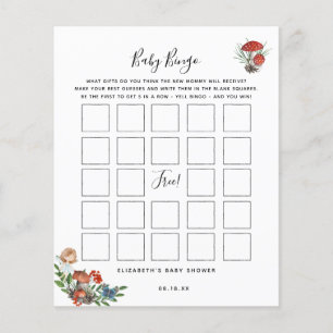 Papier Baby Bingo   Jeu de Baby Shower Fée Enchantée