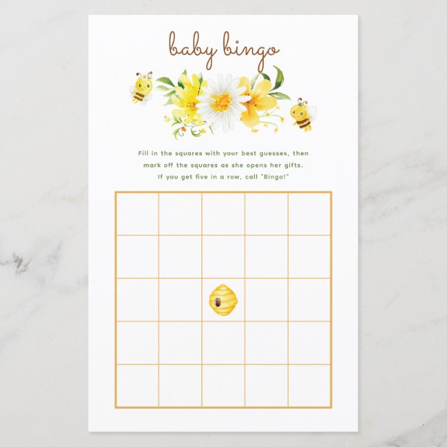Papier Baby Bingo Jeu - Qu'est-ce que ce sera Baby shower (Devant)
