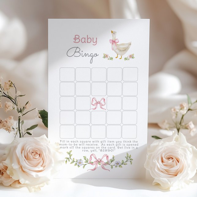 Papier Baby Bingo rose Silly Goose jeu baby shower (Créateur téléchargé)