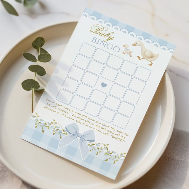 Papier Baby Bingo Silly Goose Coquette Blue Shower game (Créateur téléchargé)