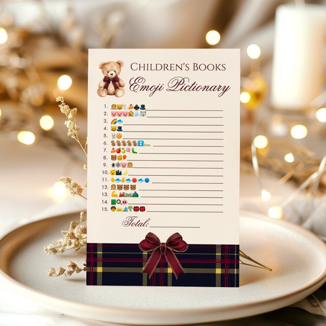 Papier Baby Books emoji pictionary teddy bear plaid game (Créateur téléchargé)