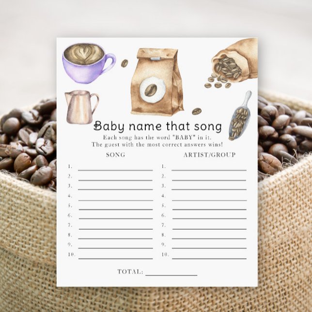 Papier Baby brasse du café - Nom ce jeu de chanson (Créateur téléchargé)