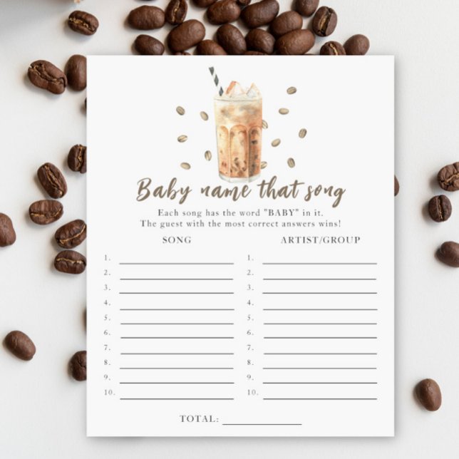 Papier Baby brasse du café - Nom ce jeu de chanson (Créateur téléchargé)