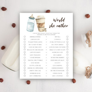 Papier Baby brasse du café Voudrait-elle plutôt