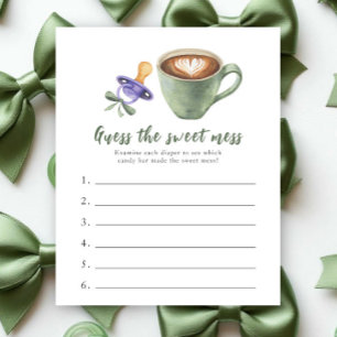 Papier Baby coffee baby shower Jeu devinez le doux désord