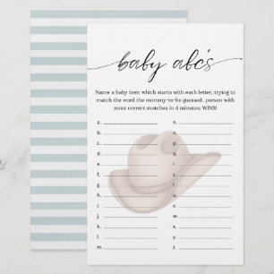 Papier Baby Cowboy ABC Jeu de Douche avec Bleu