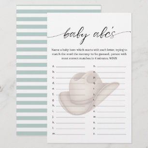 Papier Baby Cowboy ABC Jeu de douche avec Vert