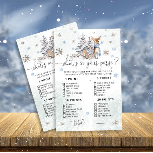 Papier Baby Deer Whats in Your Purse Baby shower Jeu