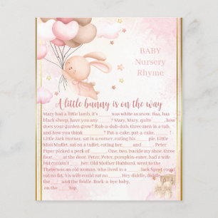 Papier Baby Girl Bunny Baby shower Jeu