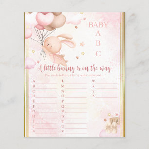 Papier Baby Girl Bunny Baby shower Jeu