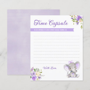 Papier Baby Girl Elephant 1er Anniversaire Heure Capsule 