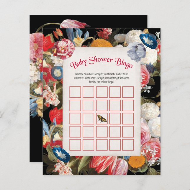 Papier Baby in Bloom Baby shower Bingo Jeu (Devant / Derrière)