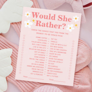 Papier Baby in Bloom Baby shower Game Voudrait-elle mieux