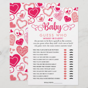 Papier "Baby Love" Saint Valentin Baby shower Devinez qui