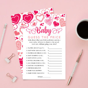 Papier "Baby Love" Saint Valentin Baby shower Prix Jeu