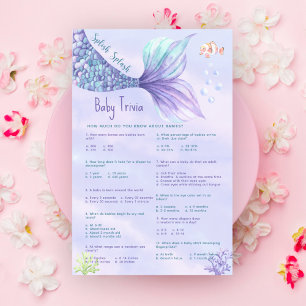Papier Baby Mermaid Quiz Sous l'océan Baby Shower