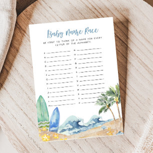 Papier Baby on Board Beach Baby shower Nom de la course J