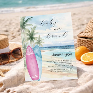 Papier Baby on Board surf board fille garçon plage Baby s