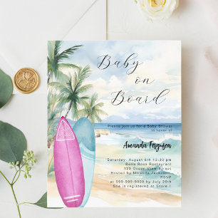 Papier Baby on Board surf board fille garçon plage Baby s
