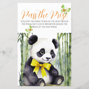 Papier Baby Panda Bear Baby shower Passez le prix jeu