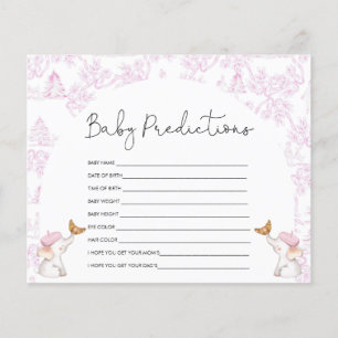 Papier Baby Predictions Baby shower Toile rose Jeu