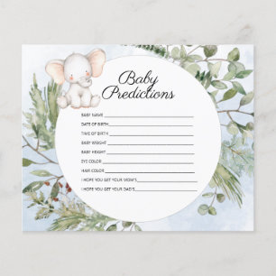 Papier Baby Predictions Elephant Boy Baby shower Jeu