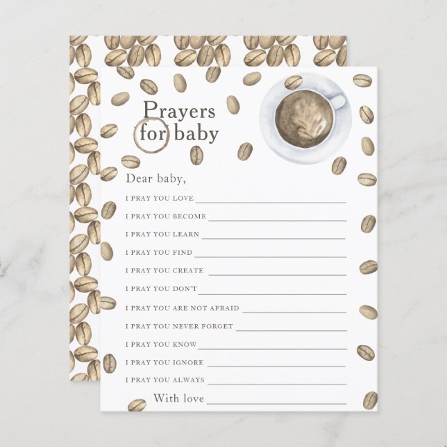 Papier Baby shower à café Prières pour bébé (Devant / Derrière)