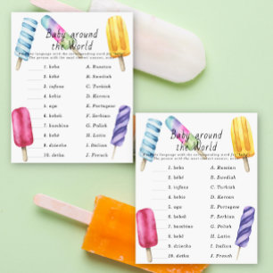 Papier Baby shower à crosse - Bébé autour du monde jeu