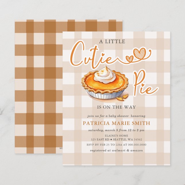 Papier Baby shower à tarte Citrouille à gâte petit budget (Devant / Derrière)