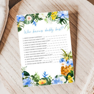 Papier Baby Shower Aloha Ananas Qui Connaît le mieux Papa