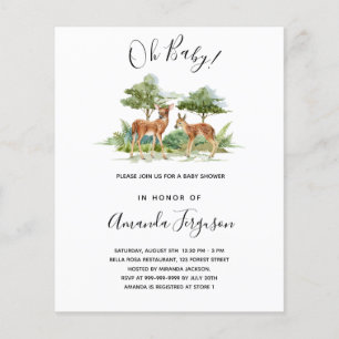Papier Baby shower animaux de la forêt cerfs invitation b