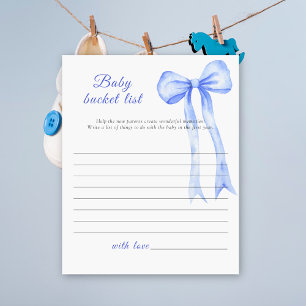 Papier Baby shower arc bleu - Baby bucket list jeu