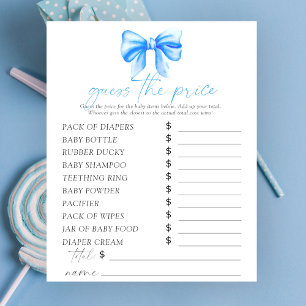 Papier Baby shower arc bleu - Devinez le prix Jeu
