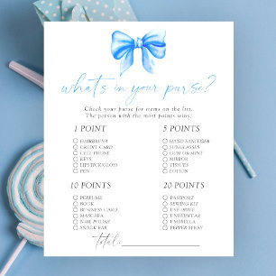 Papier Baby shower arc bleu - Qu'y a-t-il dans votre sac 