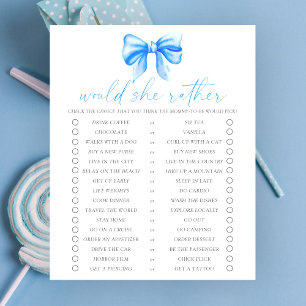 Papier Baby shower arc-en-ciel bleu Elle préférerait jeu