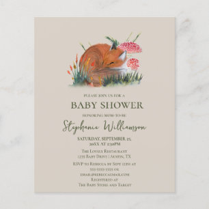 Papier Baby Shower Automne Renard des Bois à petit budget