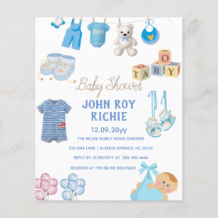 Papier Baby shower   Baby Boy Blue