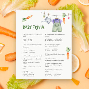 Papier Baby Shower Bébé Légume   Jeu de Baby Shower