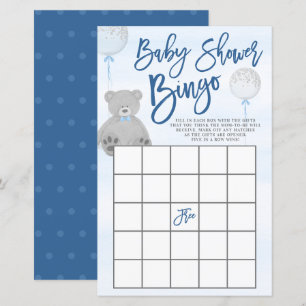 Papier Baby shower Bingo Bingo Bingo Bingo Blog Bleu Gris