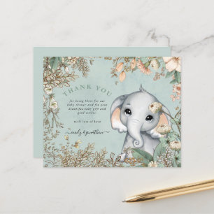 Papier Baby shower bleu à éléphant budget Merci