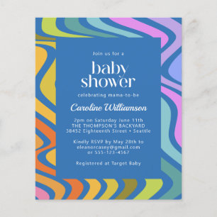 Papier Baby shower bleu Super rétro Abstrait